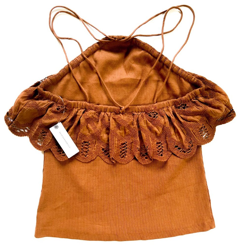 NWT anthropologie strappy tank top w/lace detail M - Picture 5 of 7